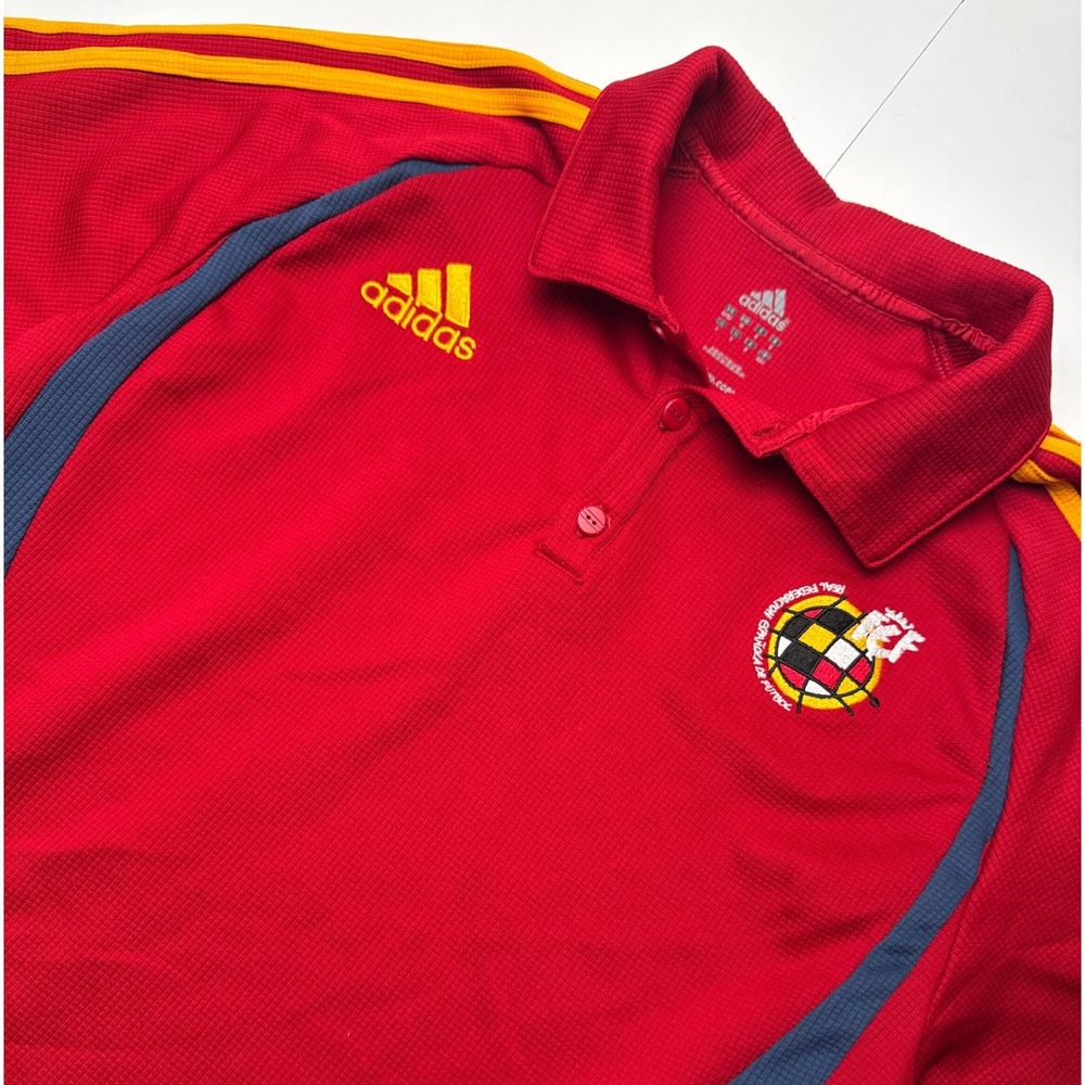 Adidas Mens Spain RFEF Soccer Polo Shirt Red Climalite 2006 ATV002 Size M